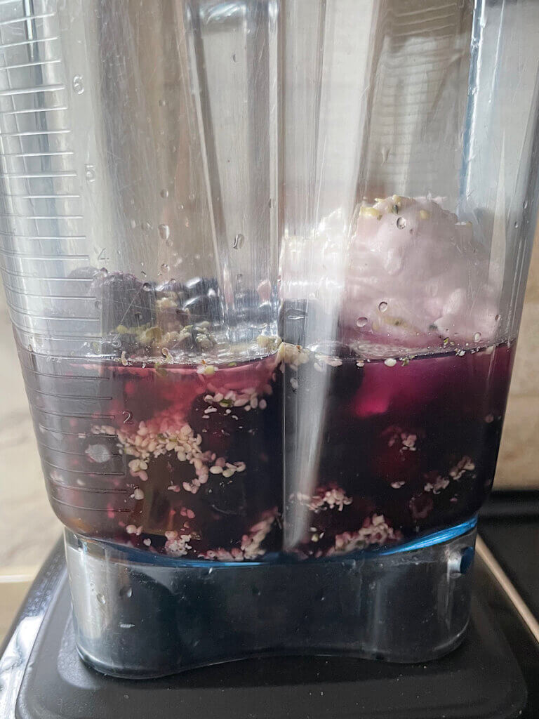 Blueberry smoothie with yogurt ingredients