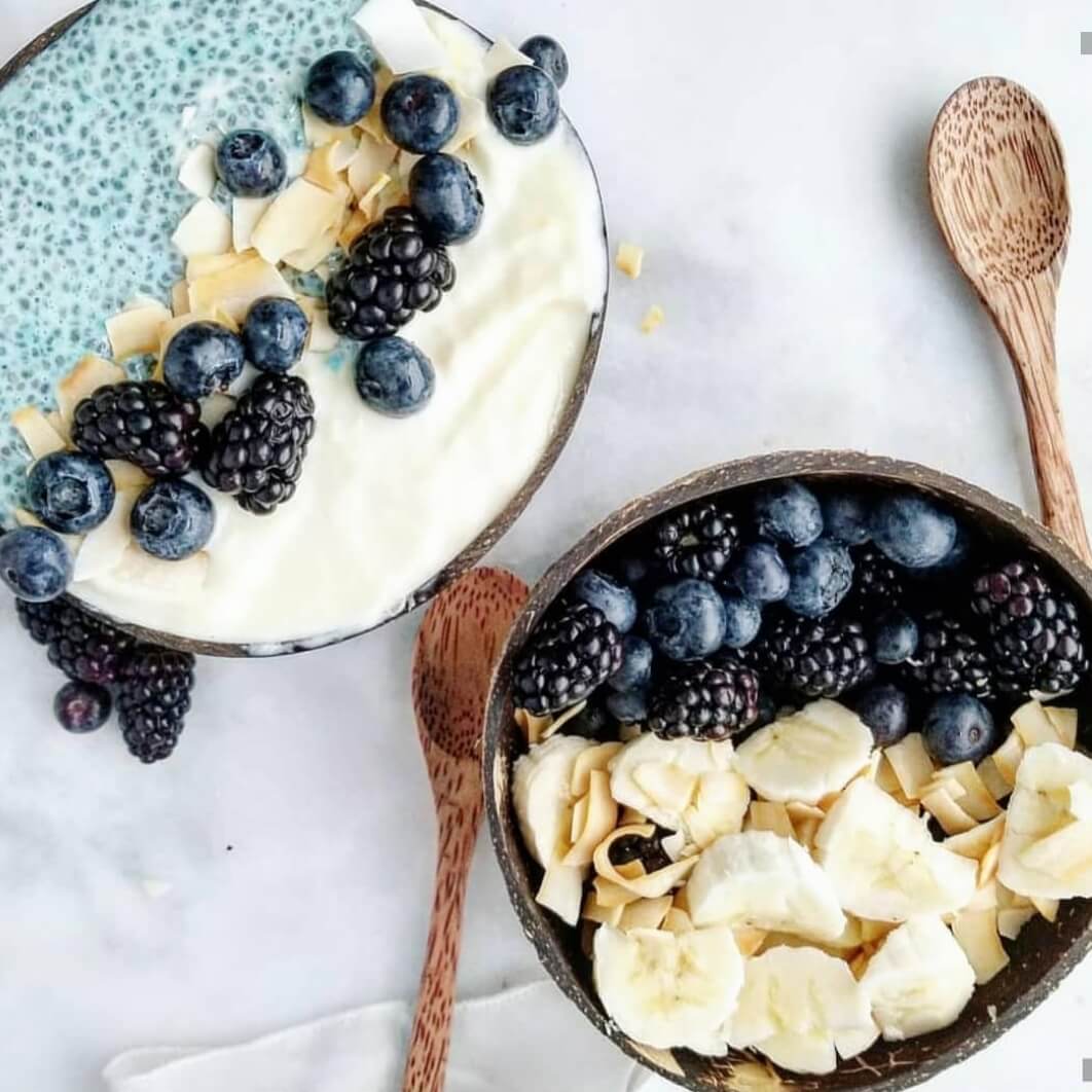 Blue Chia Pudding with Pineapple Nice Cream - The Hint of Rosemary