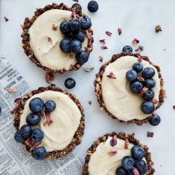 vegan mini vanilla cheesecake