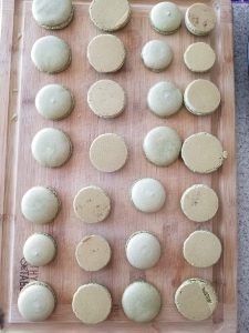 baked matcha macarons without filling