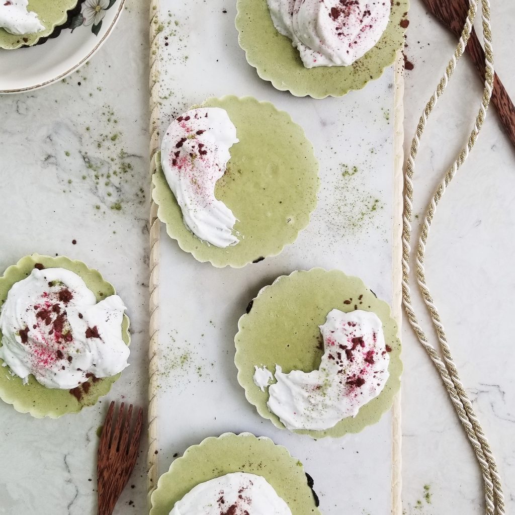 Chocolate Matcha Cream Tarts