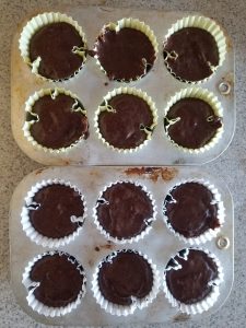 banana chocolate muffin batter before baking