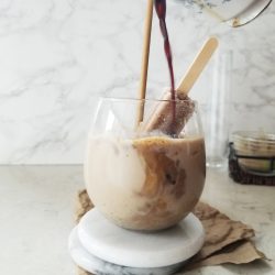 Dirty Iced Matcha Maca Cacao Latte