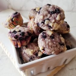 mini wild blueberry crumble muffins