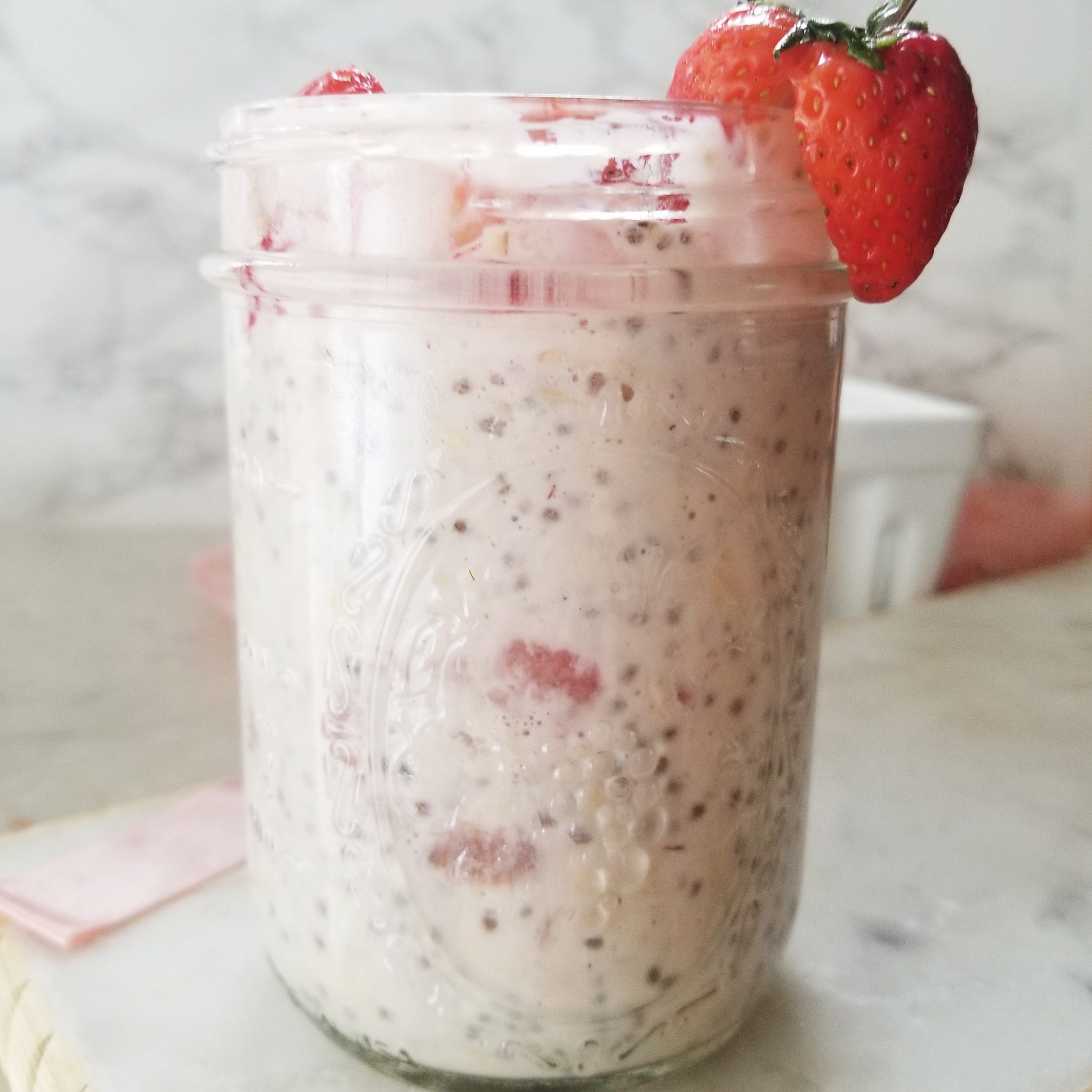 Strawberries and Cream Overnight Oats The Hint of Rosemary