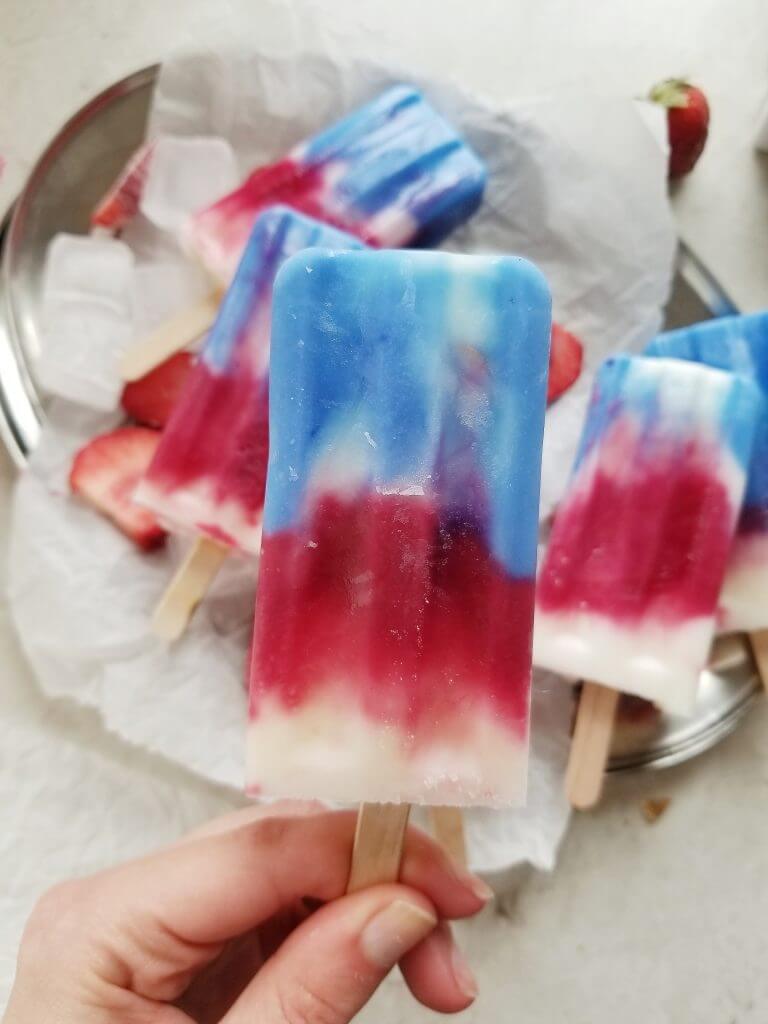 Healthy Red White and Blue Popsicles - The Hint of Rosemary