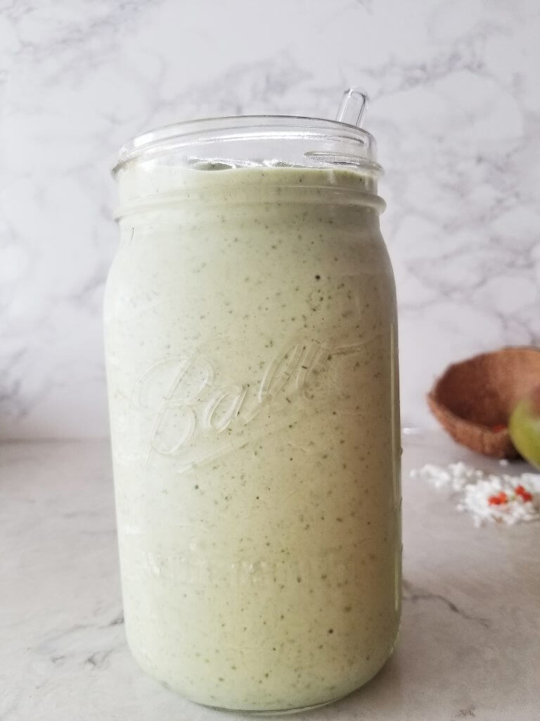 healthy tropical green smoothie