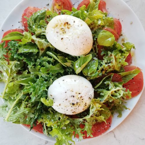 Arugula Caprese Salad with Burrata