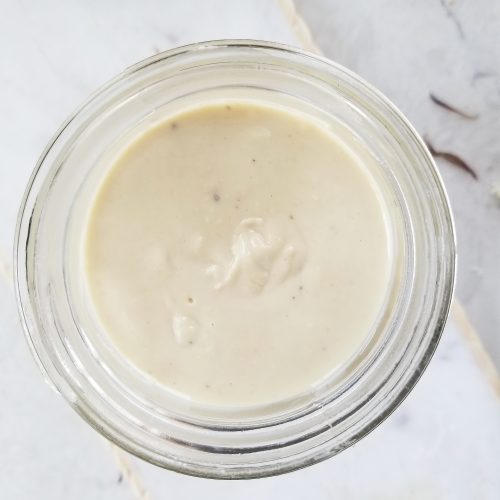 homemade cashew butter in a mason jar