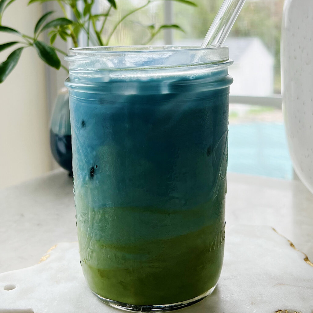 Butterfly pea matcha latte recipe