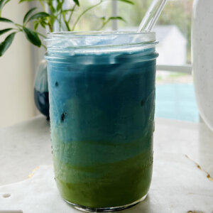 Butterfly pea matcha latte recipe