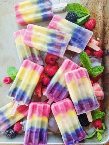 healthy rainbow fruit popsicles