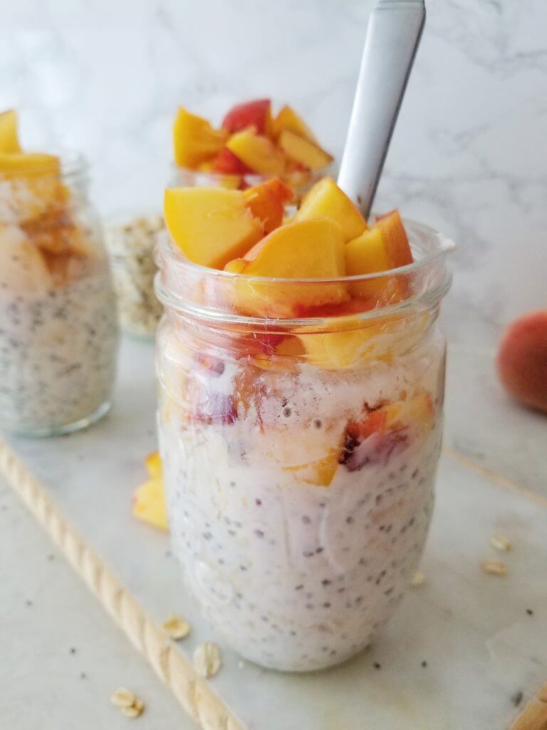 peaches and cream overnight oatmeal new years recipes