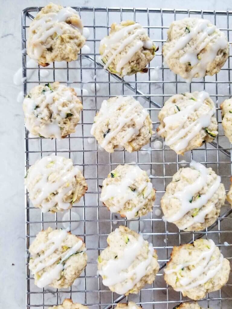 lemon zucchini cookies with lemon glaze
