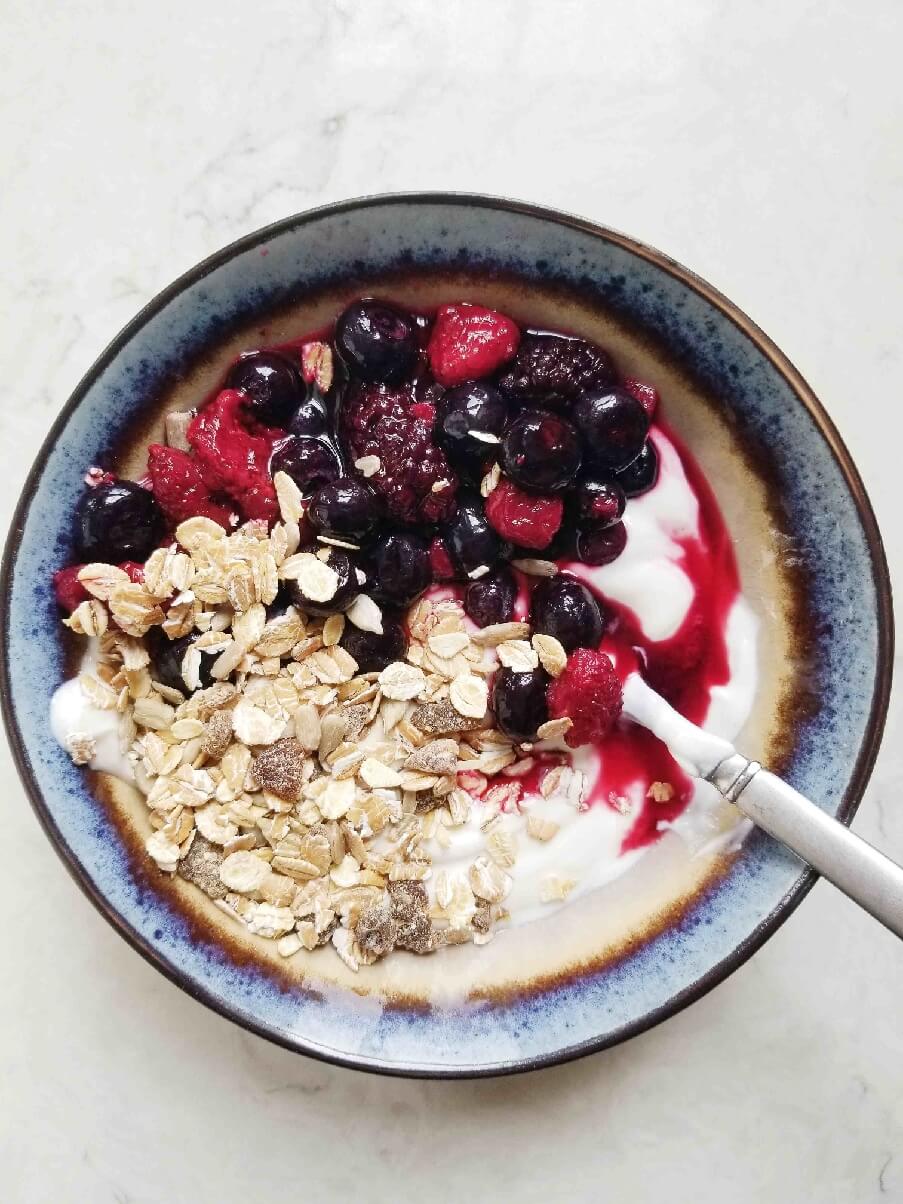 Raspberry Yogurt Cereal Bowl