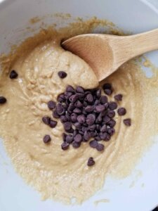 almond flour pumpkin chocolate chip muffin batter
