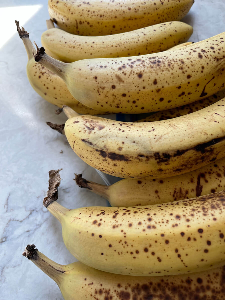 ripe spotty bananas