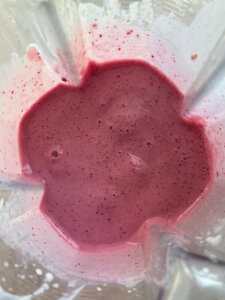 cranberry smoothie in a blender
