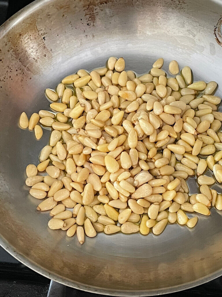 pine nuts in a small pan