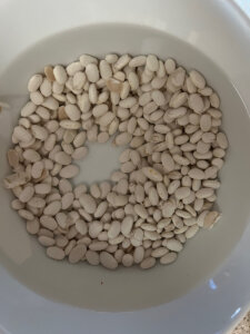 soaked white beans for fasolia recipe